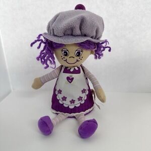 Little Miss Muffin 9" Purple Plum Cupcake Plush Toy 7" Sitting